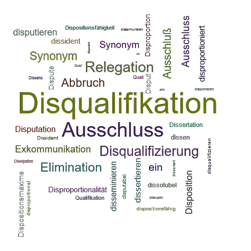 Ein anderes Wort für Disqualifikation - Synonym Disqualifikation
