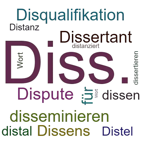 Ein anderes Wort für Diss. - Synonym Diss.