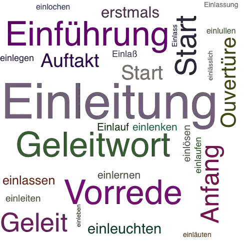 Ein anderes Wort für Einleitung - Synonym Einleitung