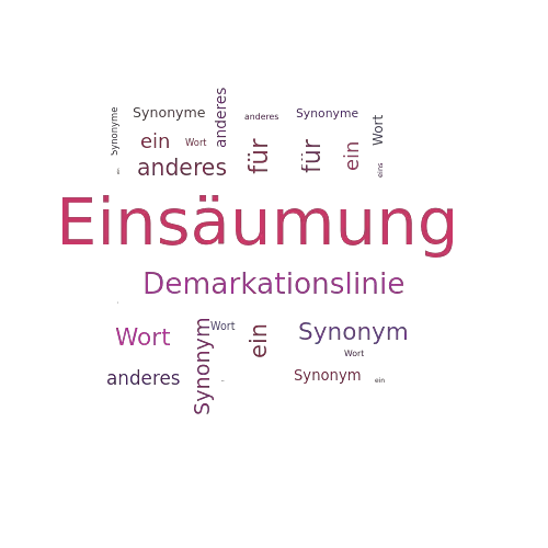 Ein anderes Wort für Einsäumung - Synonym Einsäumung