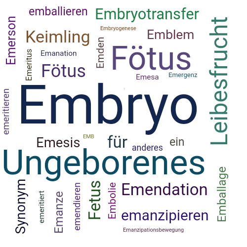 Ein anderes Wort für Embryo - Synonym Embryo