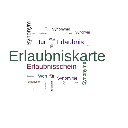 Ein anderes Wort für Erlaubniskarte - Synonym Erlaubniskarte