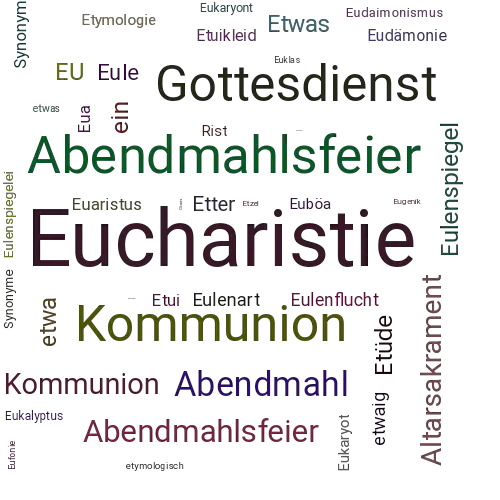 Ein anderes Wort für Eucharistie - Synonym Eucharistie
