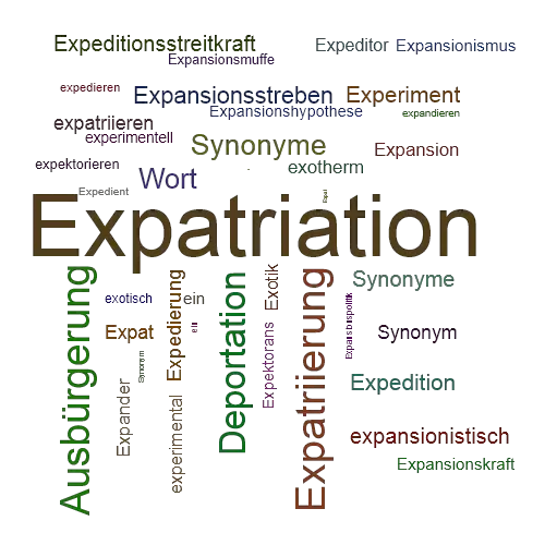 Ein anderes Wort für Expatriation - Synonym Expatriation
