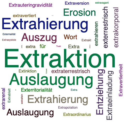 Ein anderes Wort für Extraktion - Synonym Extraktion