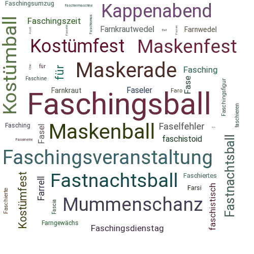 Ein anderes Wort für Faschingsball - Synonym Faschingsball