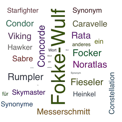 Ein anderes Wort für Fokke-Wulf - Synonym Fokke-Wulf
