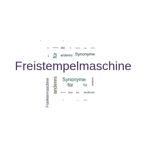 Ein anderes Wort für Freistempelmaschine - Synonym Freistempelmaschine
