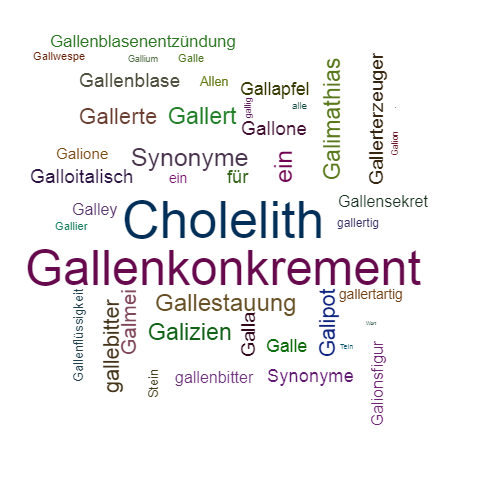 Ein anderes Wort für Gallenstein - Synonym Gallenstein