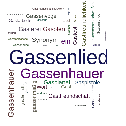 Ein anderes Wort für Gassenlied - Synonym Gassenlied