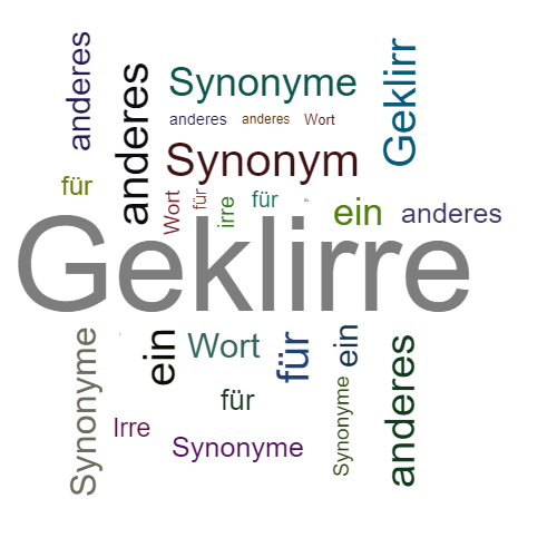 Ein anderes Wort für Geklirre - Synonym Geklirre