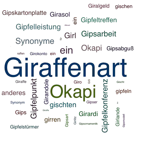 Ein anderes Wort für Giraffenart - Synonym Giraffenart