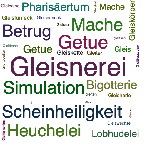 Ein anderes Wort für Gleisnerei - Synonym Gleisnerei