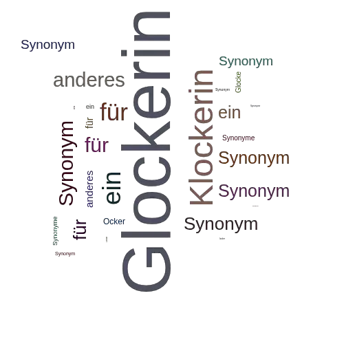 Ein anderes Wort für Glockerin - Synonym Glockerin