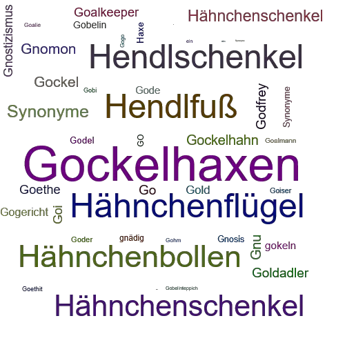 Ein anderes Wort für Gockelhaxen - Synonym Gockelhaxen