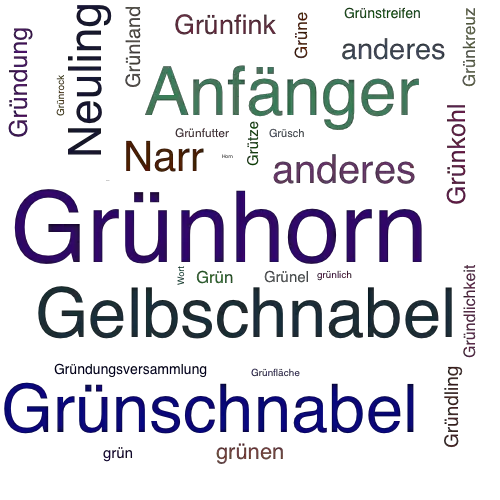 Ein anderes Wort für Grünhorn - Synonym Grünhorn