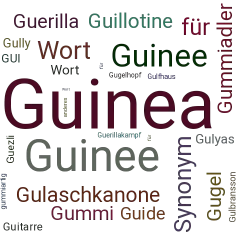 Ein anderes Wort für Guinea - Synonym Guinea