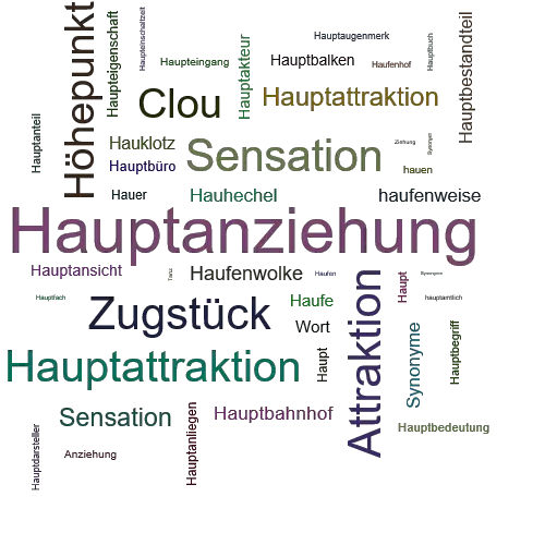 Ein anderes Wort für Hauptanziehung - Synonym Hauptanziehung