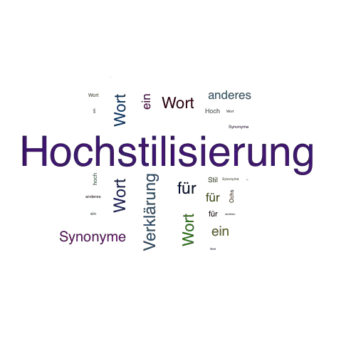 Ein anderes Wort für Hochstilisierung - Synonym Hochstilisierung