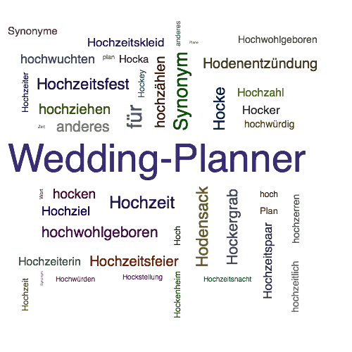 Ein anderes Wort für Hochzeitsplaner - Synonym Hochzeitsplaner