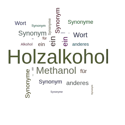 Ein anderes Wort für Holzalkohol - Synonym Holzalkohol