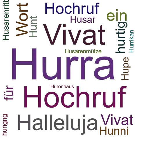 Ein anderes Wort für Hurra - Synonym Hurra