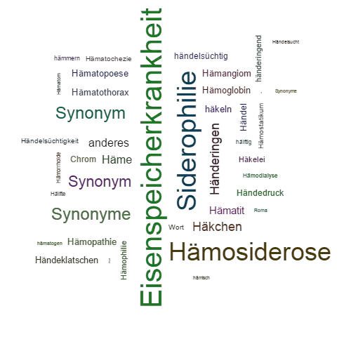 Ein anderes Wort für Hämochromatose - Synonym Hämochromatose