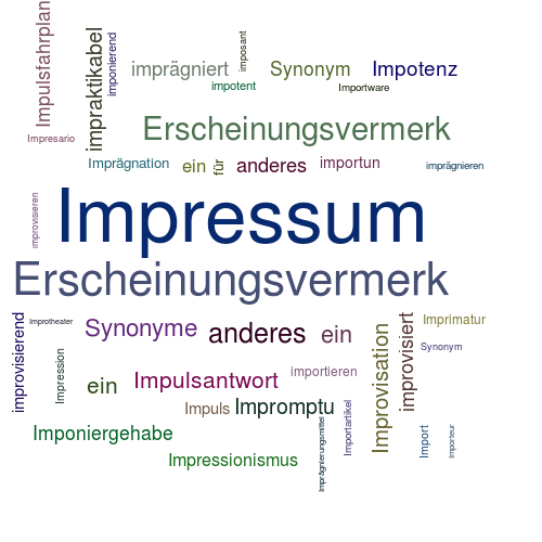 Ein anderes Wort für Impressum - Synonym Impressum