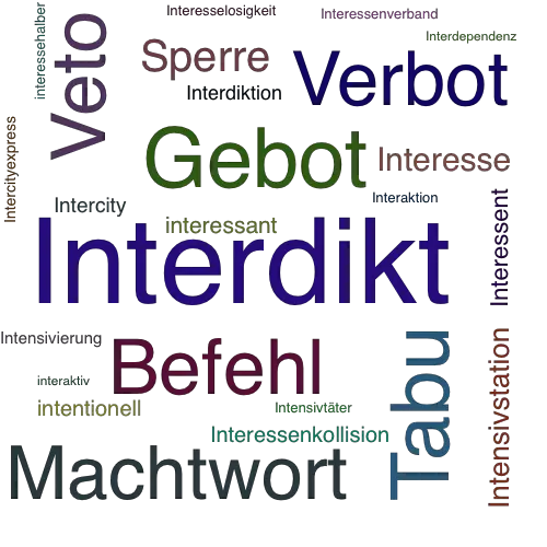 Ein anderes Wort für Interdikt - Synonym Interdikt