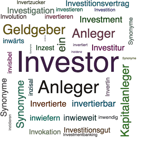 Ein anderes Wort für Investor - Synonym Investor