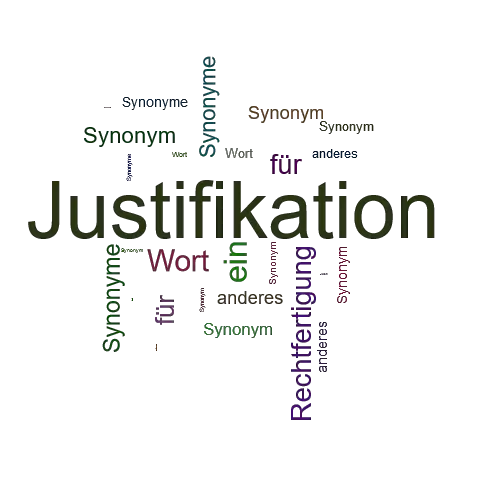 Ein anderes Wort für Justifikation - Synonym Justifikation