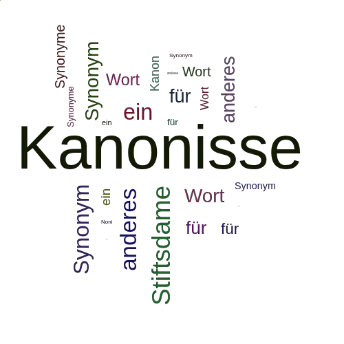 Ein anderes Wort für Kanonisse - Synonym Kanonisse