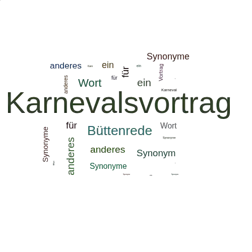 Ein anderes Wort für Karnevalsvortrag - Synonym Karnevalsvortrag