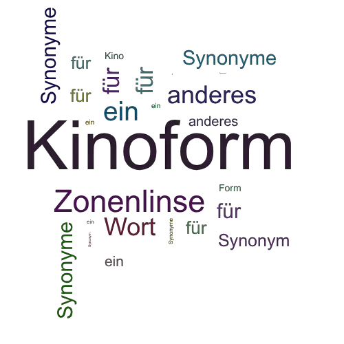 Ein anderes Wort für Kinoform - Synonym Kinoform