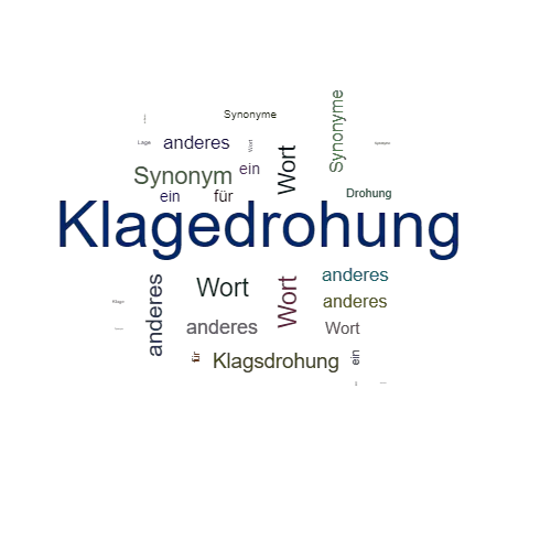 Ein anderes Wort für Klagedrohung - Synonym Klagedrohung