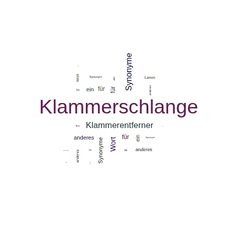 Ein anderes Wort für Klammerschlange - Synonym Klammerschlange