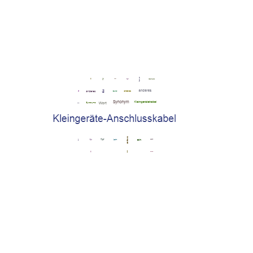 Ein anderes Wort für Kleingeräte-Anschlusskabel - Synonym Kleingeräte-Anschlusskabel