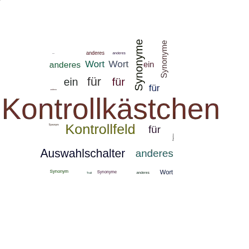 Ein anderes Wort für Kontrollkästchen - Synonym Kontrollkästchen