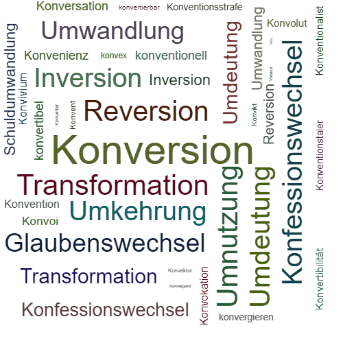 Ein anderes Wort für Konversion - Synonym Konversion