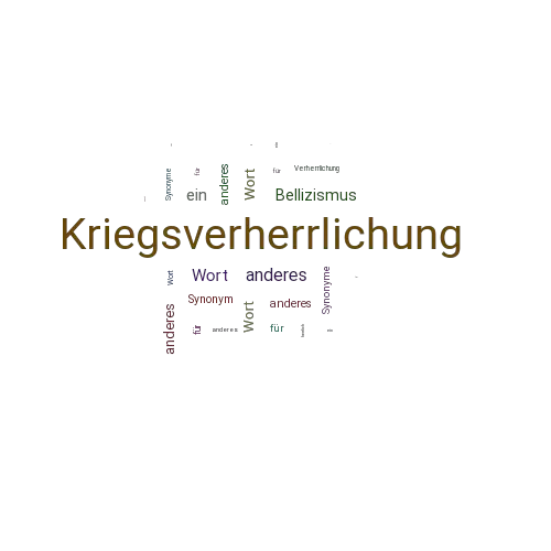 Ein anderes Wort für Kriegsverherrlichung - Synonym Kriegsverherrlichung