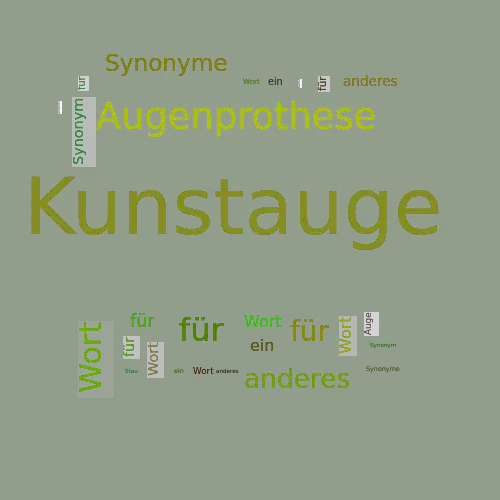 Ein anderes Wort für Kunstauge - Synonym Kunstauge