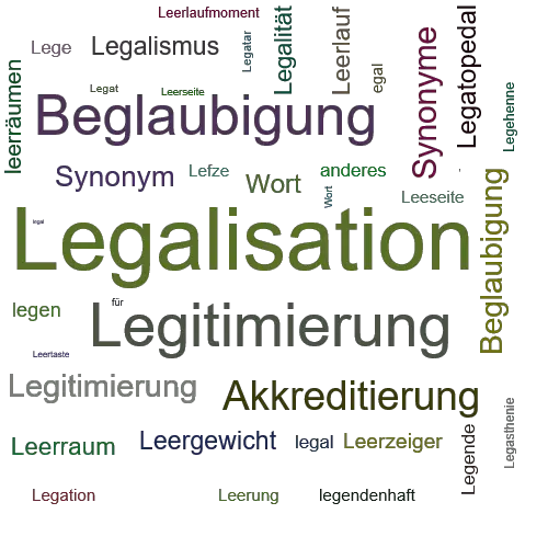 Ein anderes Wort für Legalisation - Synonym Legalisation