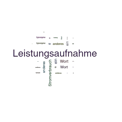 Ein anderes Wort für Leistungsaufnahme - Synonym Leistungsaufnahme