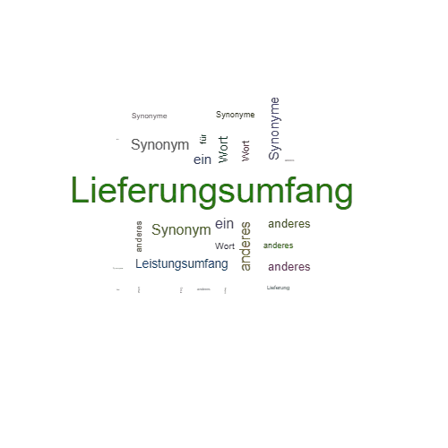 Ein anderes Wort für Lieferungsumfang - Synonym Lieferungsumfang