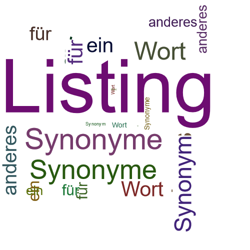 Ein anderes Wort für Listing - Synonym Listing