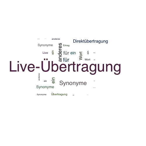 Ein anderes Wort für Live-Übertragung - Synonym Live-Übertragung