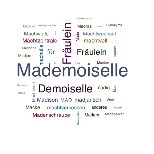 Ein anderes Wort für Mademoiselle - Synonym Mademoiselle