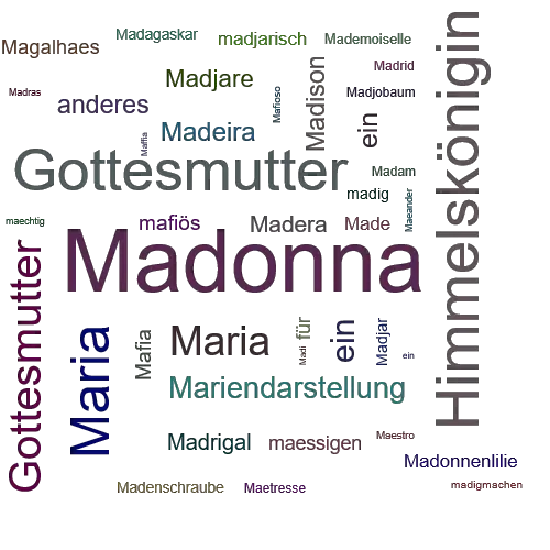 Ein anderes Wort für Madonna - Synonym Madonna