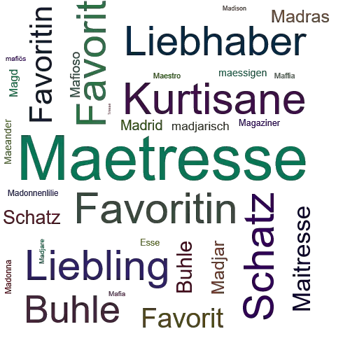 Ein anderes Wort für Maetresse - Synonym Maetresse