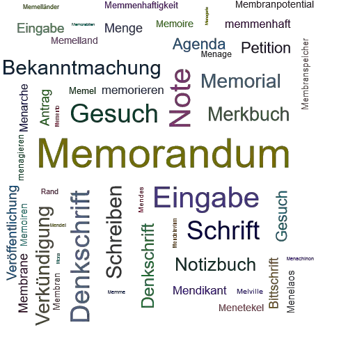 Ein anderes Wort für Memorandum - Synonym Memorandum
